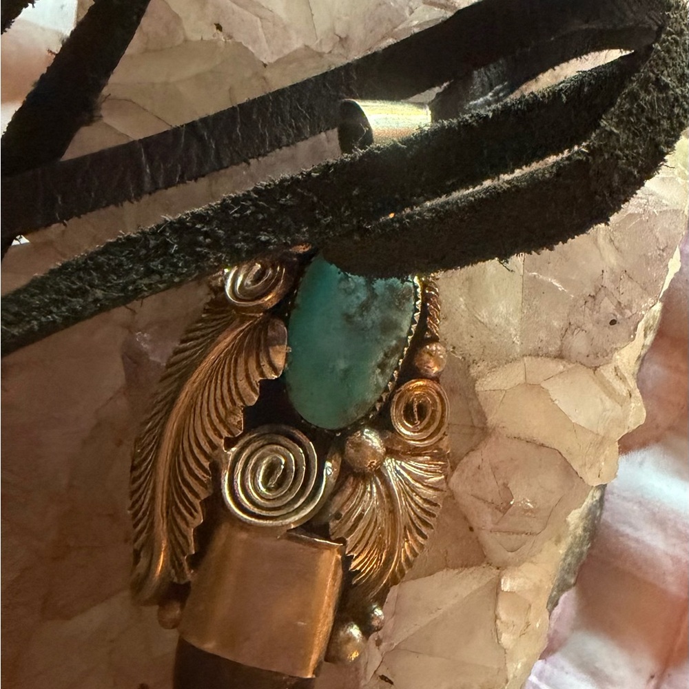 SOLD 💕💕Turquoise and silver Pendant Necklace - Picture 3 of 5